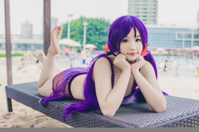 Cosplay福利/紫衣少女海边游戏 Love Live! 东条希COSPLAY美图欣赏 cn:薇蓝