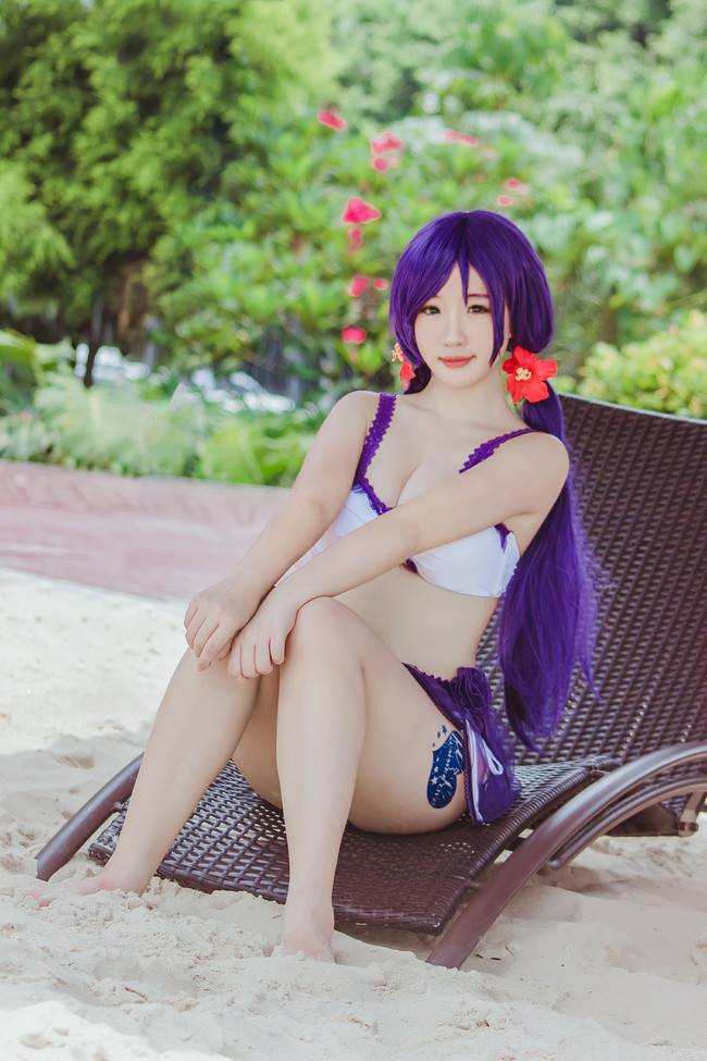 Cosplay福利/紫衣少女海边游戏 Love Live! 东条希COSPLAY美图欣赏 cn:薇蓝