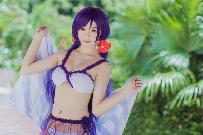 Cosplay福利/紫衣少女海边游戏 Love Live! 东条希COSPLAY美图欣赏 cn:薇蓝