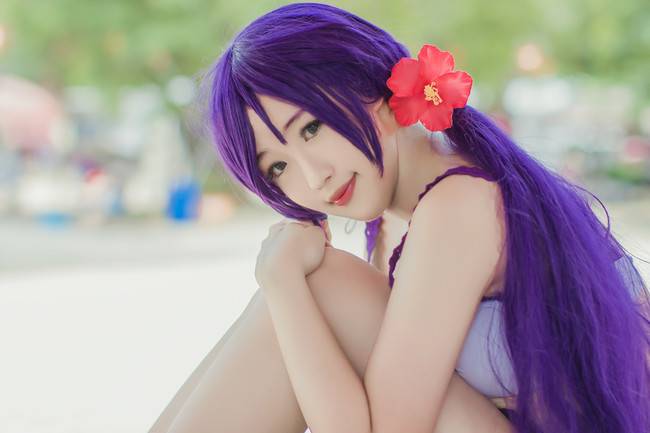 Cosplay福利/紫衣少女海边游戏 Love Live! 东条希COSPLAY美图欣赏 cn:薇蓝
