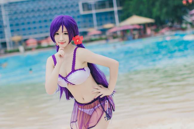 Cosplay福利/紫衣少女海边游戏 Love Live! 东条希COSPLAY美图欣赏 cn:薇蓝