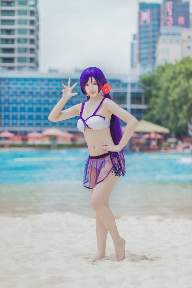 Cosplay福利/紫衣少女海边游戏 Love Live! 东条希COSPLAY美图欣赏 cn:薇蓝