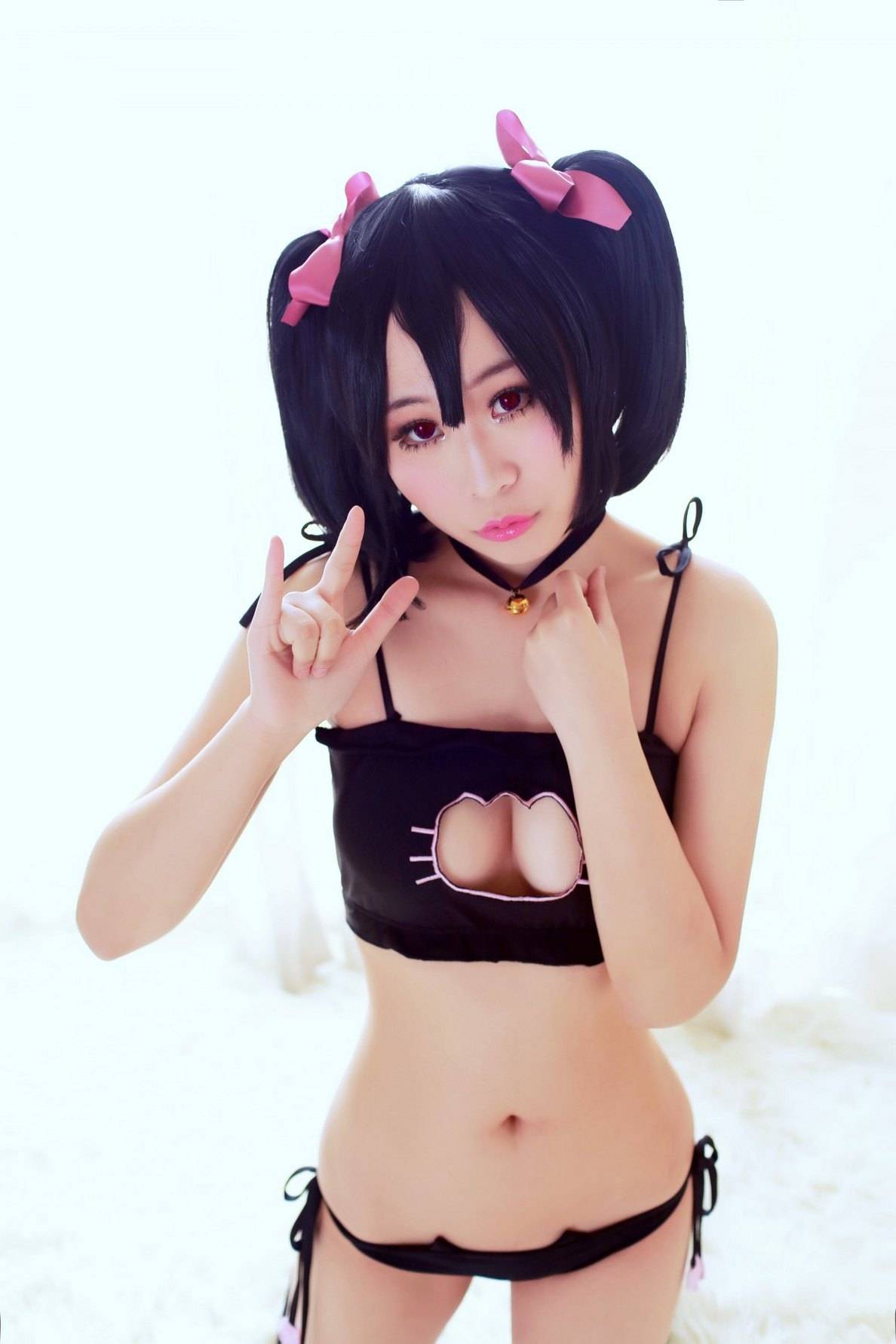 Cosplay福利/二次元萌妹子比基尼Cos矢泽妮可福利图片