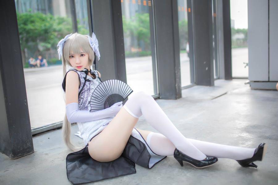 Cosplay福利/二次元萌妹春日野穹白丝腿控cosplay福利