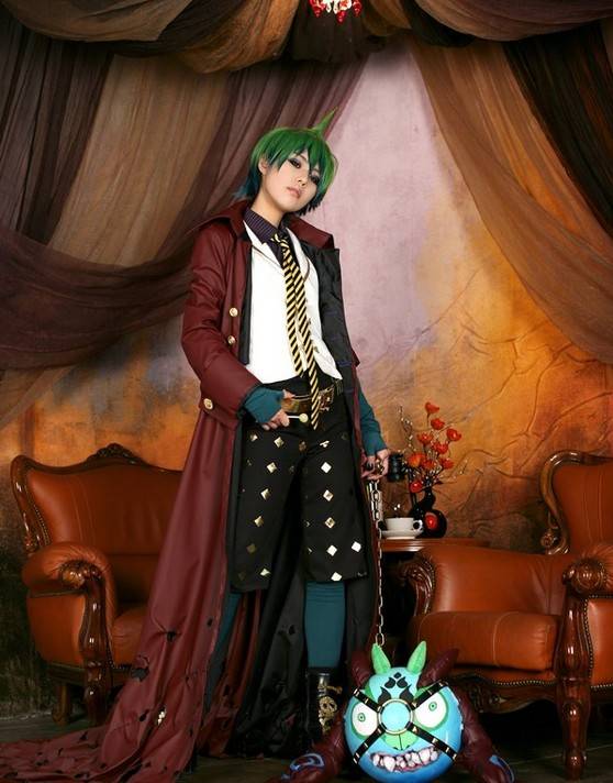 Cosplay福利/螺旋猫帅气制服蓝色驱魔师cosplay