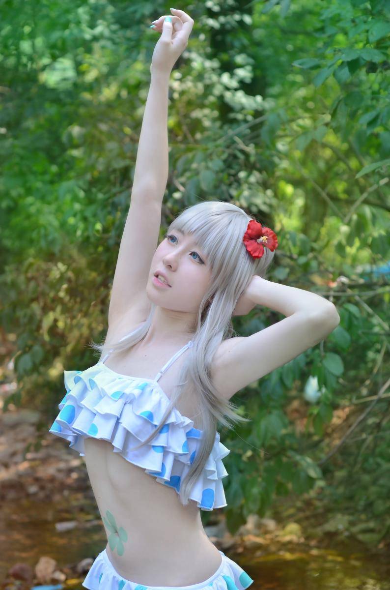 Cosplay福利/萌妹水着泳装本间芽衣子cosplay福利图片