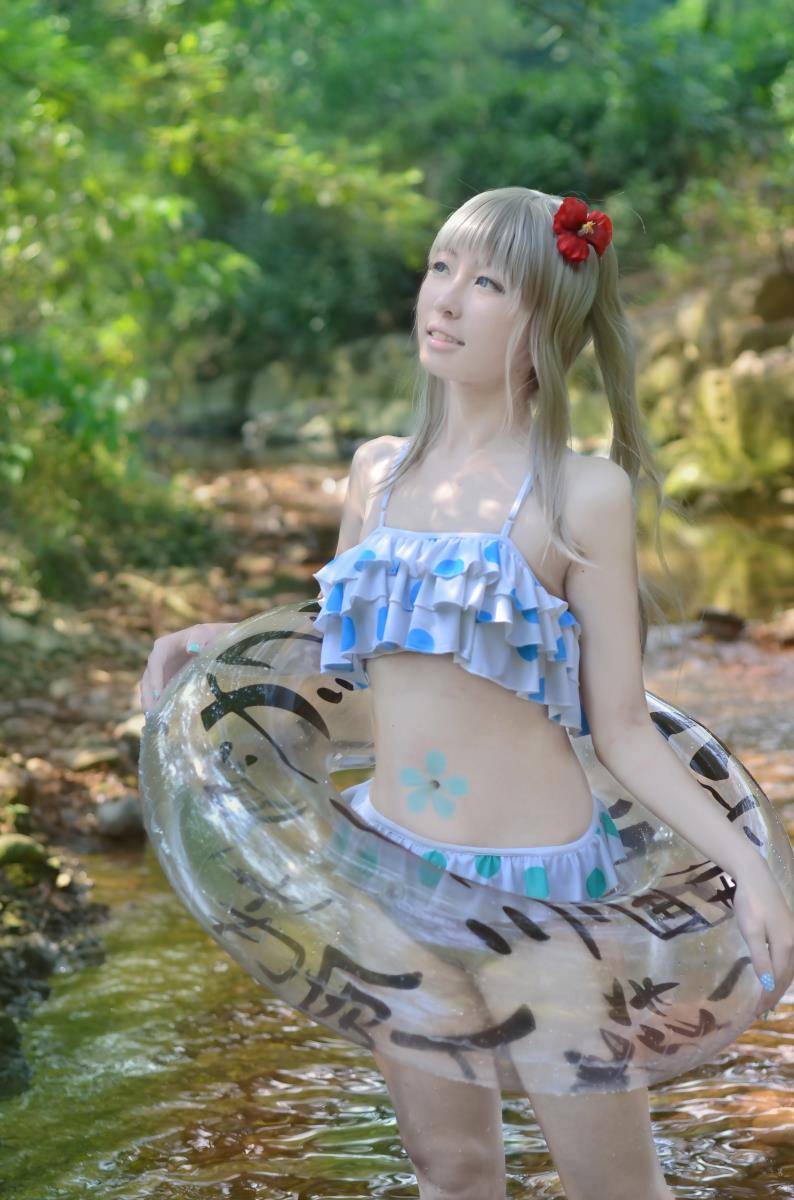 Cosplay福利/萌妹水着泳装本间芽衣子cosplay福利图片