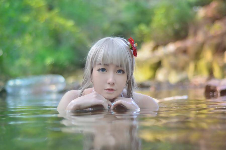 Cosplay福利/萌妹水着泳装本间芽衣子cosplay福利图片