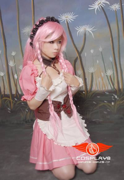 Cosplay福利/美女萝莉粉色女仆装cosplay图片 萝莉裸足诱惑