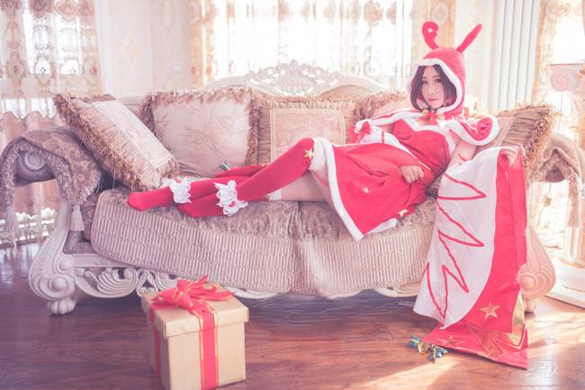 Cosplay福利/王者cos/王者荣耀圣诞节貂蝉cosplay图片