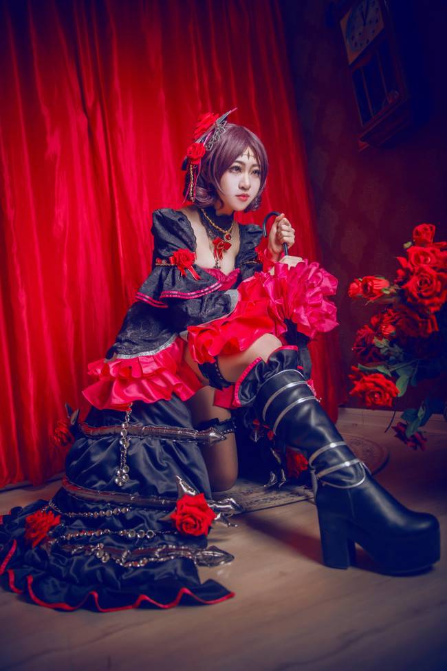 Cosplay福利/王者cos/王者荣耀哥特玫瑰露娜cosplay图片