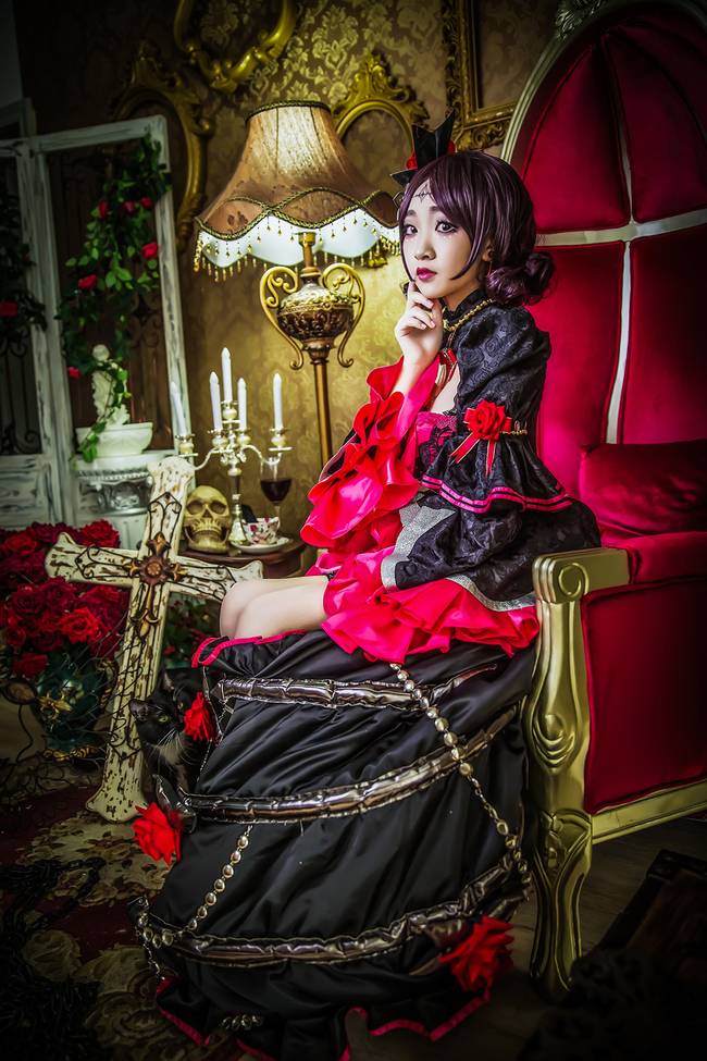 Cosplay福利/王者cos/王者荣耀哥特玫瑰露娜cosplay图片