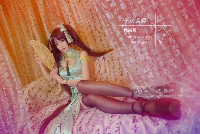 Cosplay福利/王者cos/王者荣耀孙尚香旗袍黑丝cosplay图片