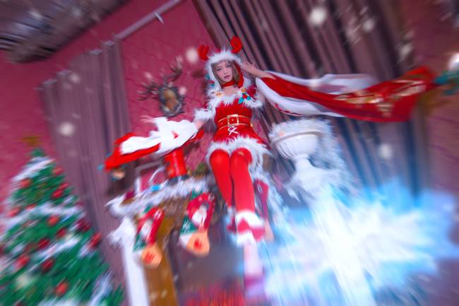 Cosplay福利/王者cos/王者荣耀圣诞貂蝉cosplay唯美图片