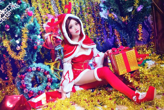 Cosplay福利/王者cos/王者荣耀圣诞美女貂蝉cosplay图片