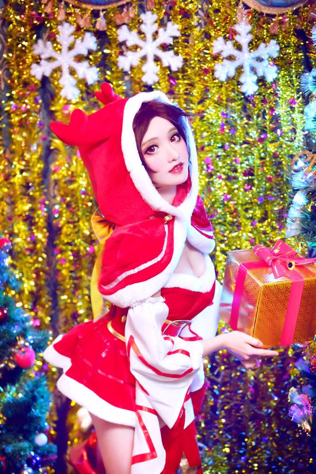 Cosplay福利/王者cos/王者荣耀圣诞美女貂蝉cosplay图片