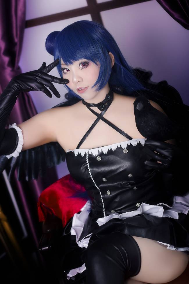 Cosplay福利/萌娘LoveLive!津岛善子吊带皮裙cosplay美女写真