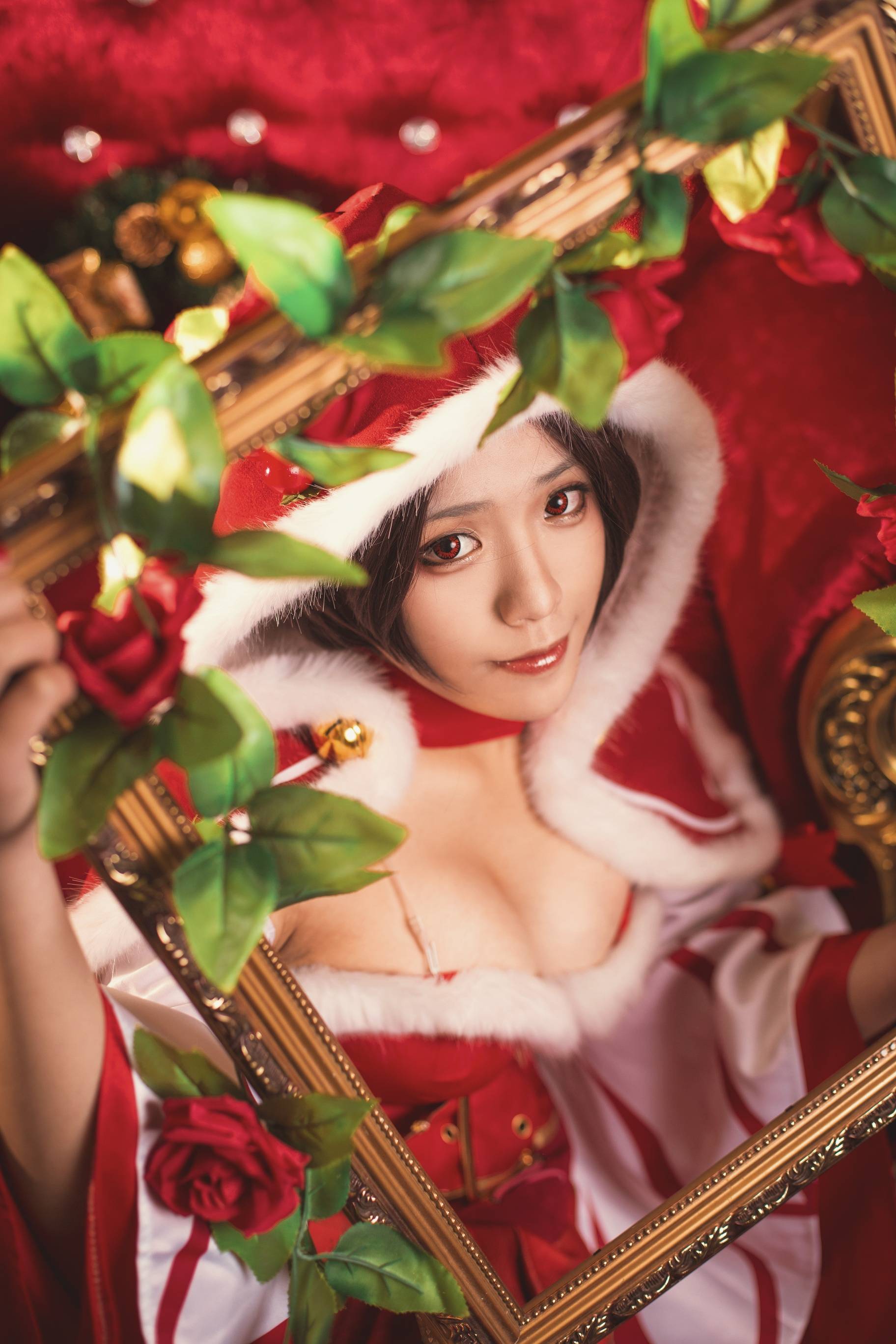 Cosplay福利/性感御姐王者荣耀貂蝉圣诞恋歌cosplay美女图片