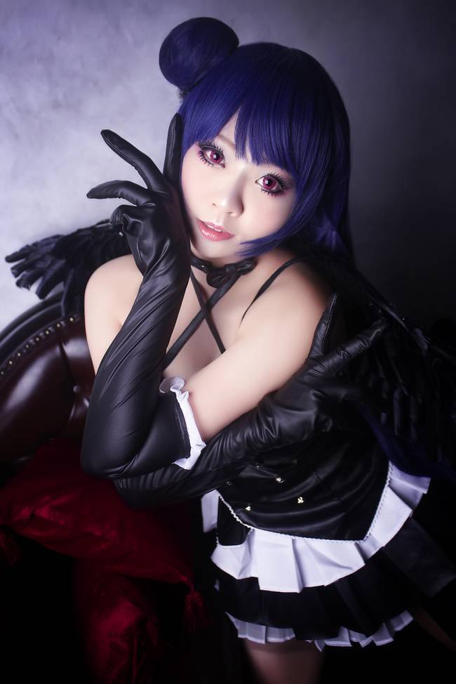 Cosplay福利/萌娘LoveLive!津岛善子吊带皮裙cosplay美女写真