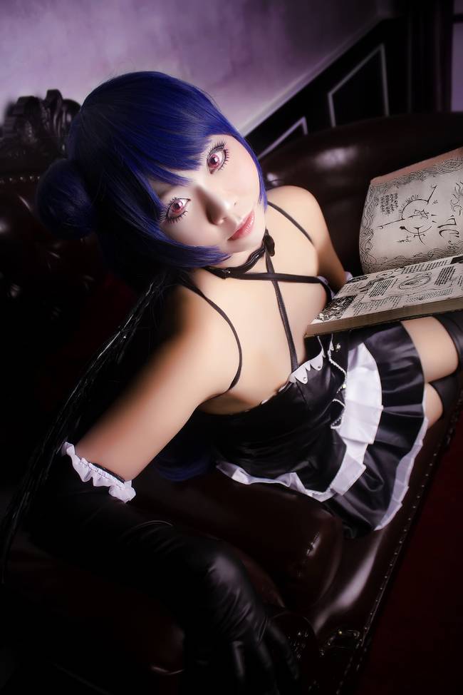 Cosplay福利/萌娘LoveLive!津岛善子吊带皮裙cosplay美女写真