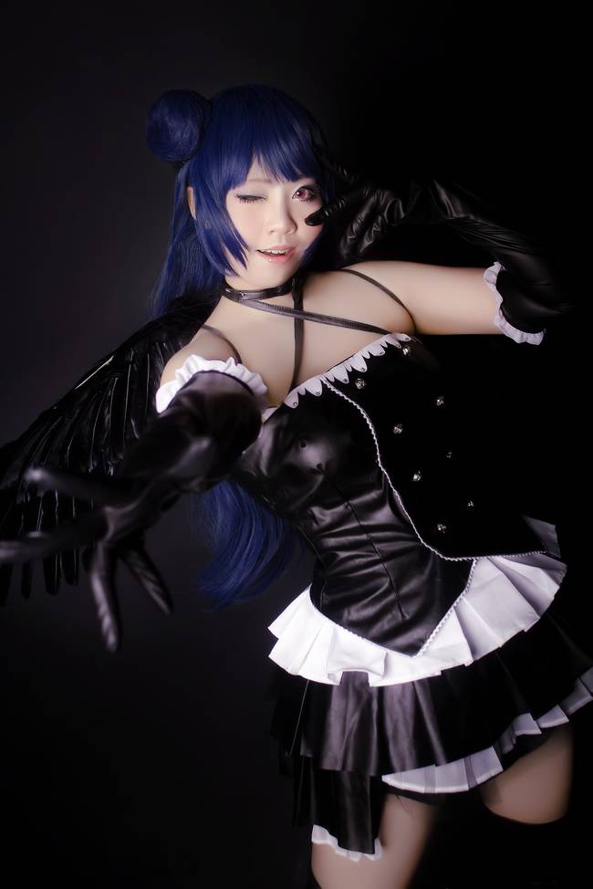 Cosplay福利/萌娘LoveLive!津岛善子吊带皮裙cosplay美女写真