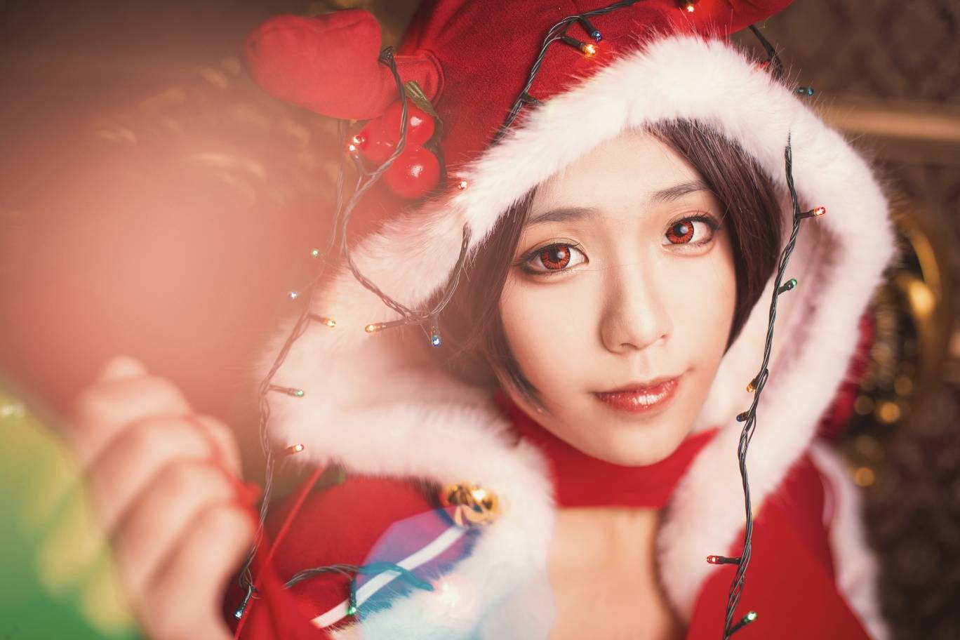 Cosplay福利/性感御姐王者荣耀貂蝉圣诞恋歌cosplay美女图片