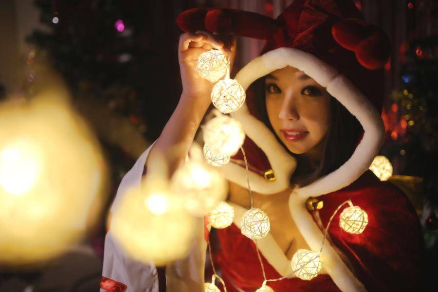 Cosplay福利/王者荣耀美女玩家cos貂蝉圣诞恋歌图片