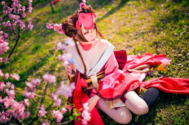 Cosplay福利/可爱萝莉阴阳师cosplay桃花妖觉醒唯美图片