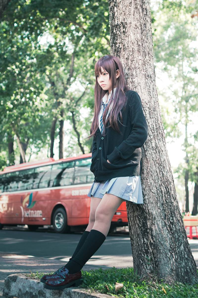 Cosplay福利/偶像大师灰姑娘女孩涉谷凛制服黑丝袜cos图片