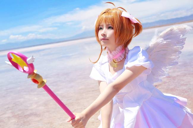 Cosplay福利/清纯萝莉佐流cos魔卡少女樱洋装唯美图片