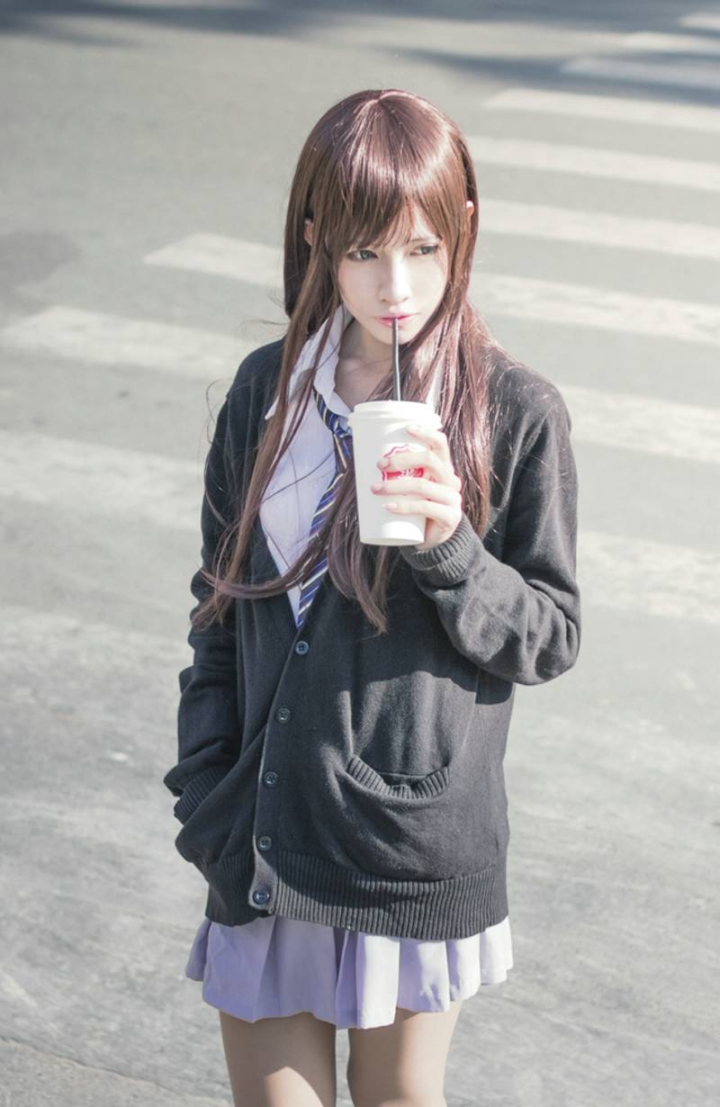 Cosplay福利/偶像大师灰姑娘女孩涉谷凛制服黑丝袜cos图片