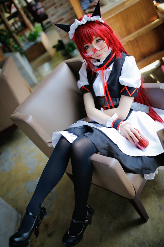 Cosplay福利/命运石之门菲利斯·喵喵女仆装黑丝cos萝莉图片