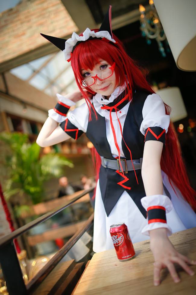 Cosplay福利/命运石之门菲利斯·喵喵女仆装黑丝cos萝莉图片