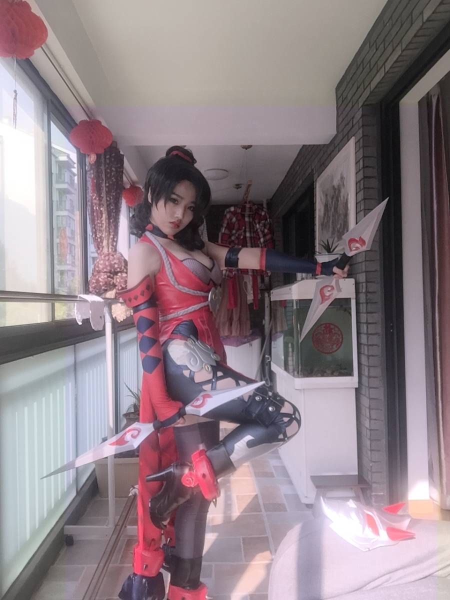 Cosplay福利/美女试妆王者女英雄Cosplay泳装荆轲图片