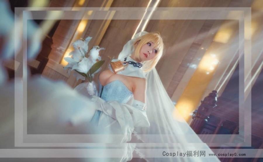 Cosplay福利/Fate/Grand Order巨乳尼禄花嫁Cosplay图片