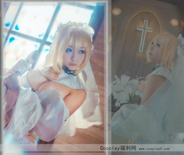 Cosplay福利/Fate/Grand Order巨乳尼禄花嫁Cosplay图片