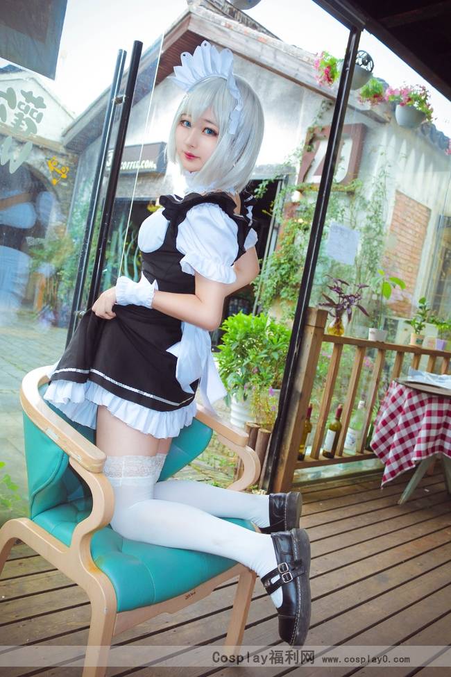 Cosplay福利/《约会大作战》鸢一折纸同人女仆白丝Cos美女图片