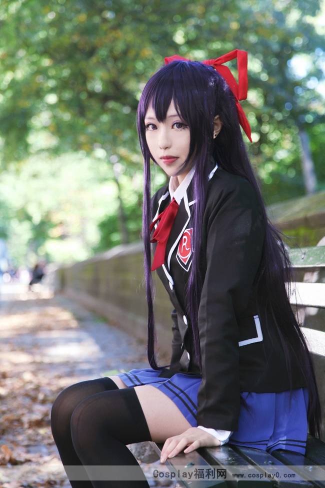 Cosplay福利/《约会大作战》夜刀神十香同人校服黑丝美腿Cos图片