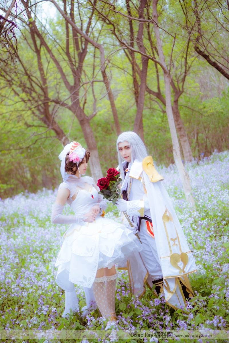 Cosplay福利/王者荣耀cosplay周瑜小乔纯白花嫁情人节真爱至上