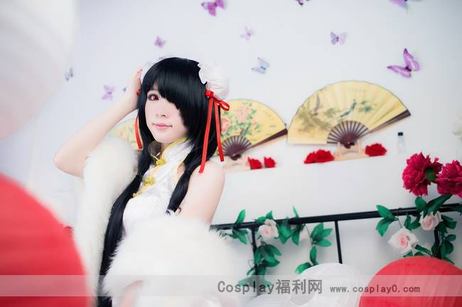 Cosplay福利/约会大作战时崎狂三同人旗袍黑丝cos美女写真