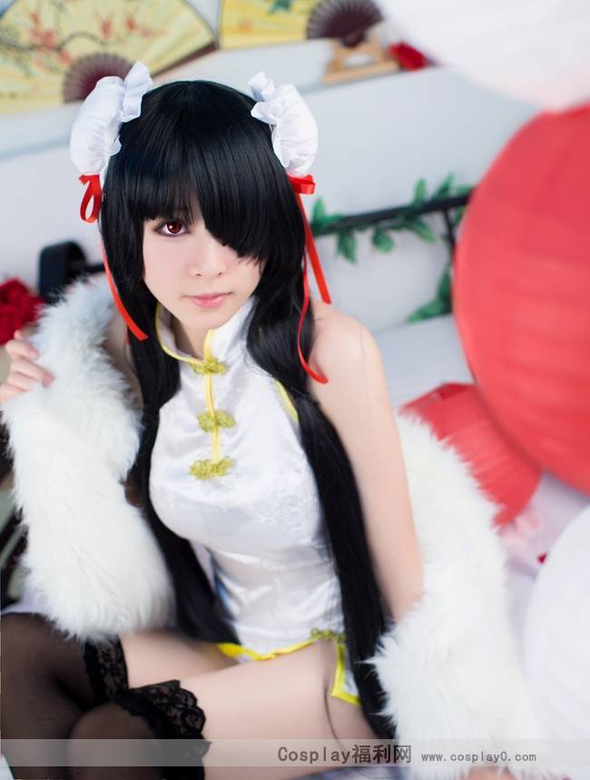 Cosplay福利/约会大作战时崎狂三同人旗袍黑丝cos美女写真