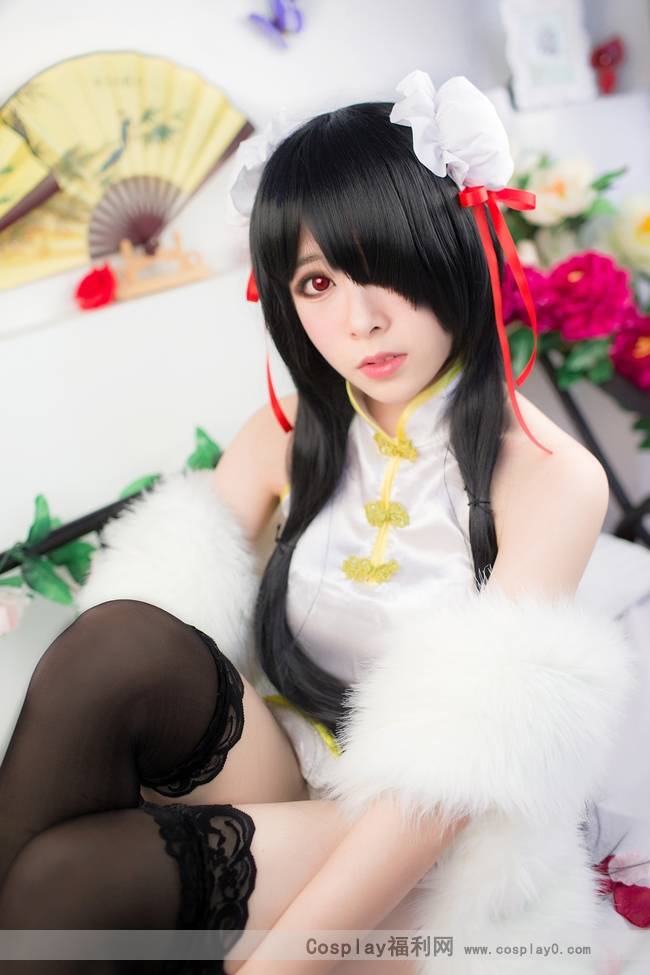 Cosplay福利/约会大作战时崎狂三同人旗袍黑丝cos美女写真