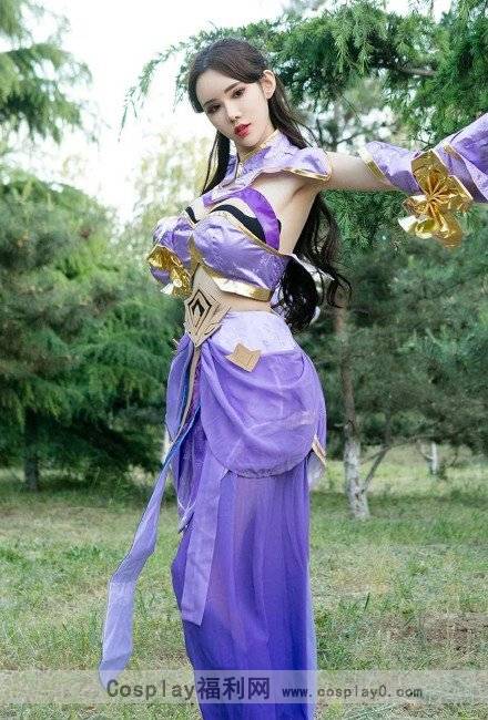 Cosplay福利/爆乳御姐女神王者女英雄Cosplay泳装紫霞仙子露娜