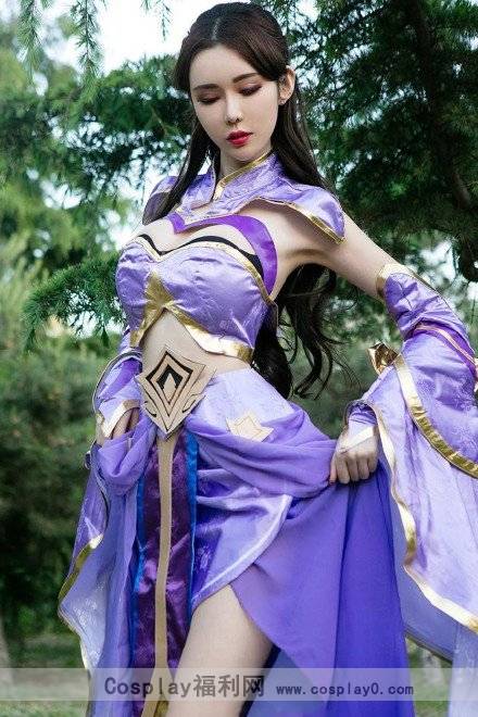 Cosplay福利/爆乳御姐女神王者女英雄Cosplay泳装紫霞仙子露娜