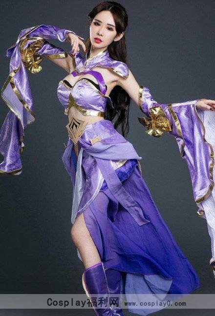 Cosplay福利/爆乳御姐女神王者女英雄Cosplay泳装紫霞仙子露娜