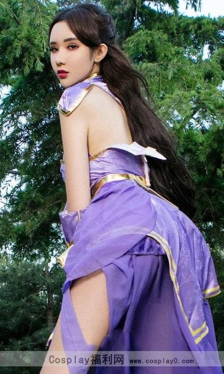 Cosplay福利/爆乳御姐女神王者女英雄Cosplay泳装紫霞仙子露娜