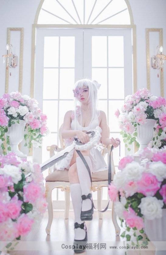 Cosplay福利/童颜巨乳萝莉龙背上的骑兵女主白丝诱惑cosplay图片