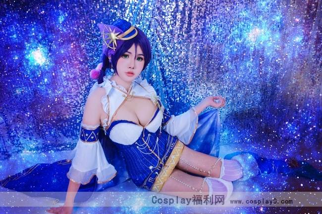 Cosplay福利/Love Live!巨乳东条希打歌服觉醒Cos美女白丝图片