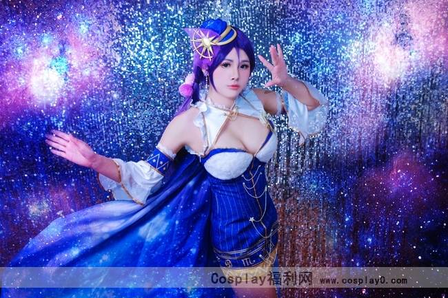 Cosplay福利/Love Live!巨乳东条希打歌服觉醒Cos美女白丝图片