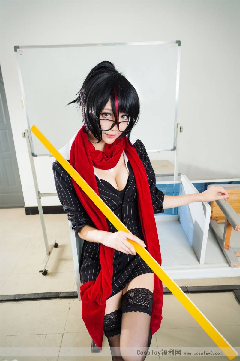Cosplay福利/啾小妍英雄联盟无双剑姬菲奥娜女校长制服黑丝cosplay